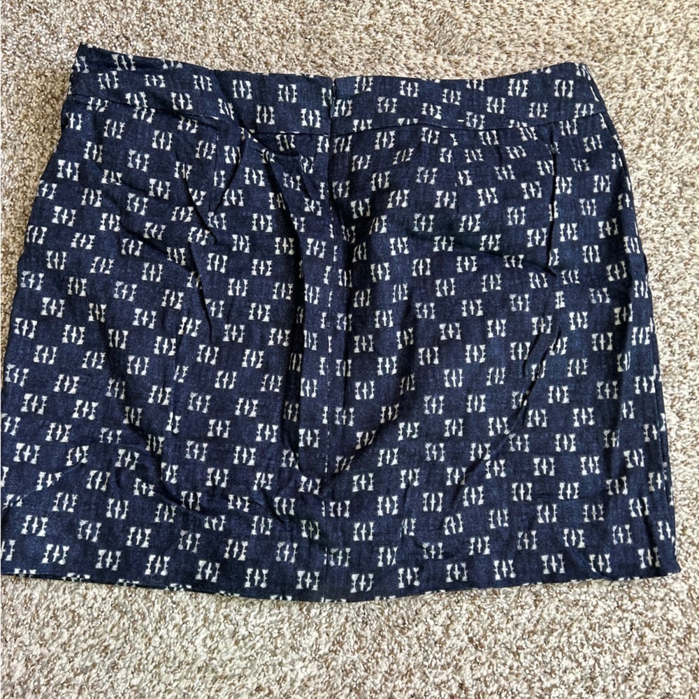 🦋 GAP Factory Blue White Mini Skirt Formal Office Preppy Size 14 - Picture 4 of 6